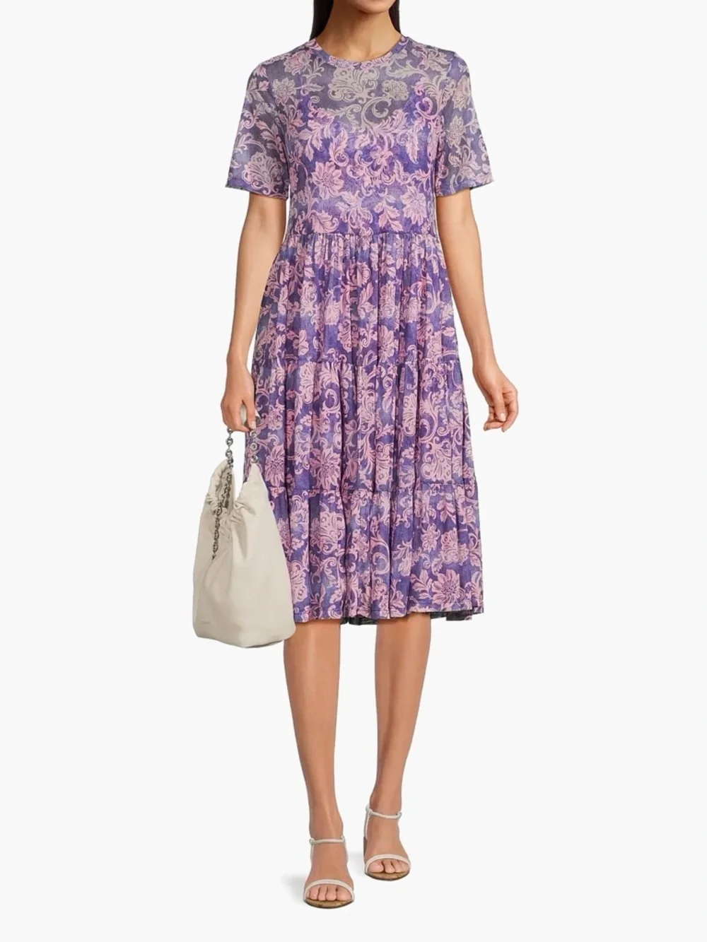Johnny Was FLORENTINA MESH TIERED DRESS Small - Picture 3 of 13